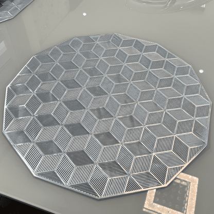 Jogo Americano 6 Peças para Mesa Posta Prata - Dekasa Utilidades