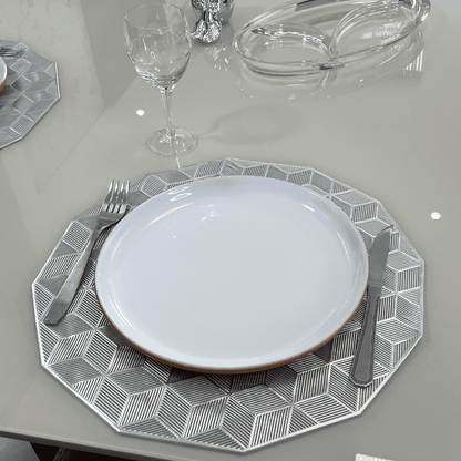 Jogo Americano 6 Peças para Mesa Posta Prata - Dekasa Utilidades