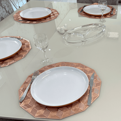 Jogo Americano 6 Peças Mesa Posta Rose Gold - Dekasa Utilidades