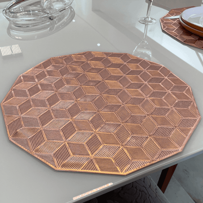 Jogo Americano 6 Peças Mesa Posta Rose Gold - Dekasa Utilidades