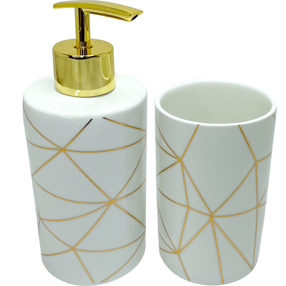 Kit de Lavabo Luxo Porcelana Cromado - Dekasa Utilidades