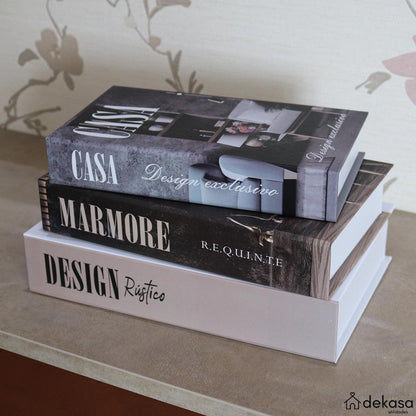 Livro Falso Decorativo Modelo Design Rústico - Dekasa Utilidades