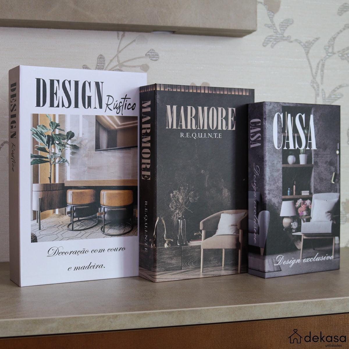 Livro Falso Decorativo Modelo Design Rústico - Dekasa Utilidades