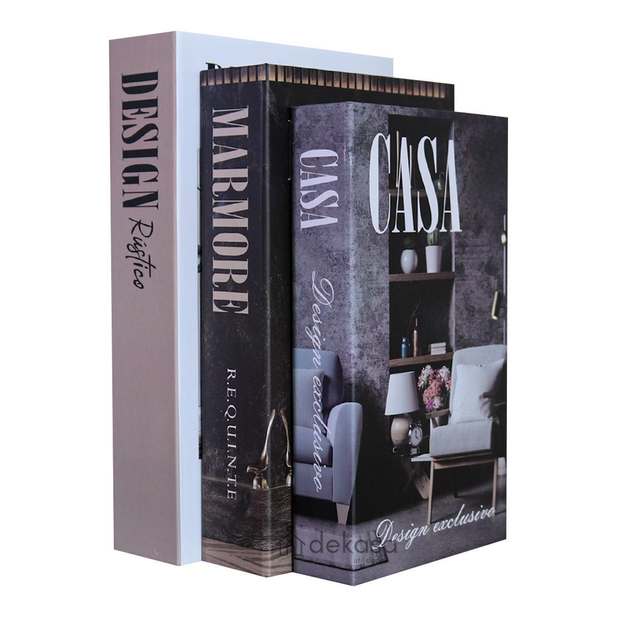 Livro Falso Decorativo Modelo Design Rústico - Dekasa Utilidades