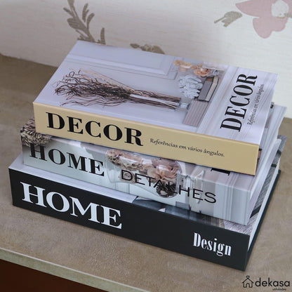 Kit Livros Caixas Decorativos Luxo - Home Design [Frete Grátis e Brinde] - Dekasa Utilidades