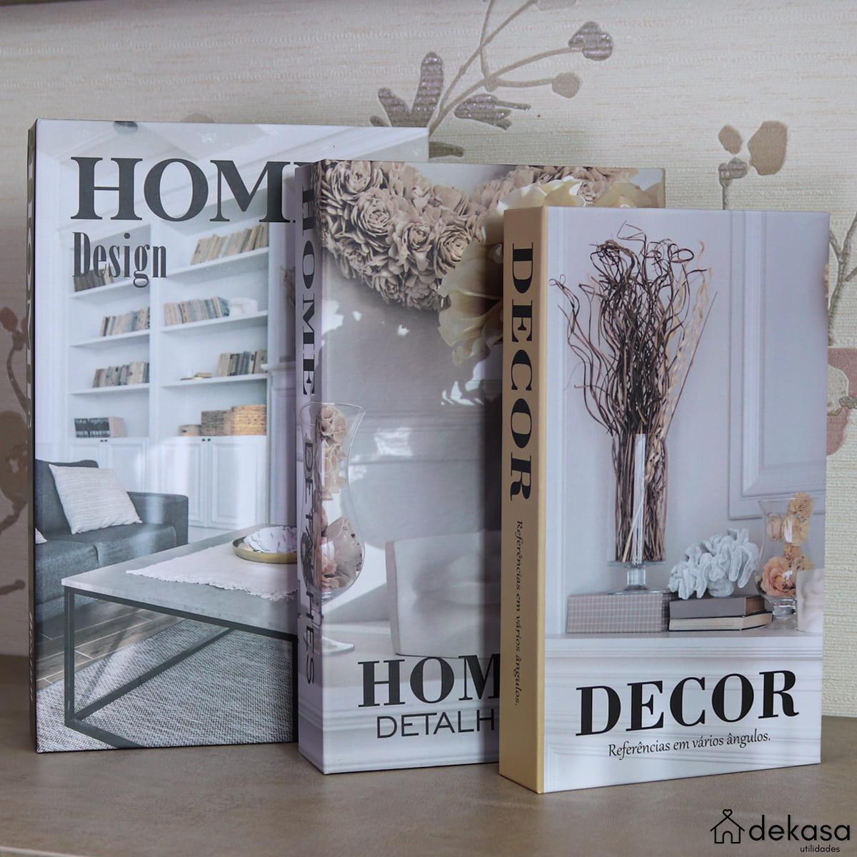 Kit Livros Caixas Decorativos Luxo - Home Design [Frete Grátis e Brinde] - Dekasa Utilidades