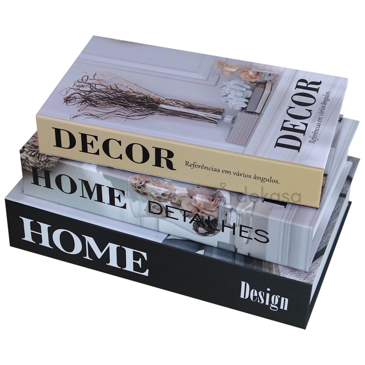 Kit Livros Caixas Decorativos Luxo - Home Design [Frete Grátis e Brinde] - Dekasa Utilidades