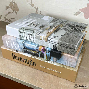 Livros Caixa Decorativo Grande Luxo - Decoração Harmonia - Dekasa Utilidades