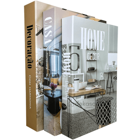 Livros Caixa Decorativo Grande Luxo - Decoração Harmonia - Dekasa Utilidades