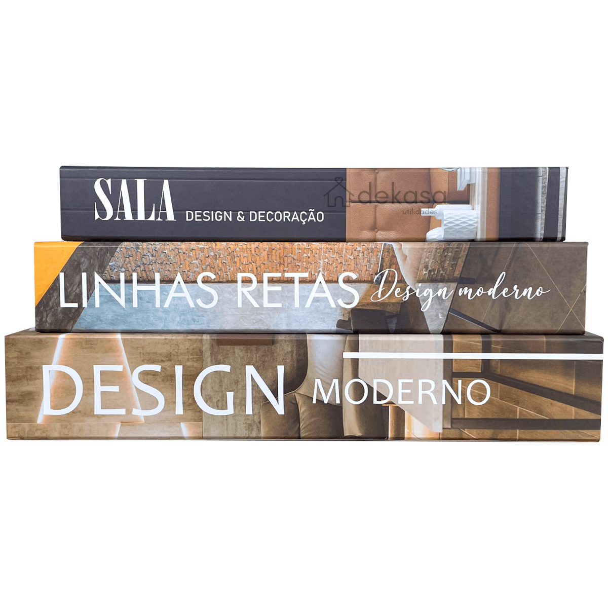 Livros Caixa Decorativo Grande Luxo - Design Moderno - Dekasa Utilidades