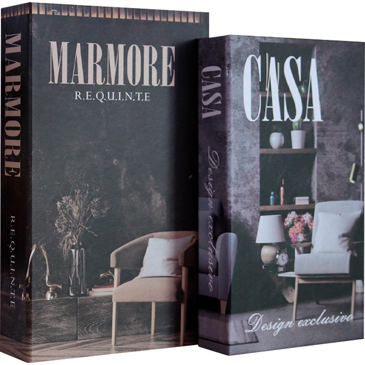 Conjunto Livro Falso Decorativo Modelo Design Rústico - Dekasa Utilidades