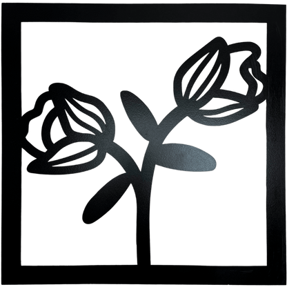 Kit 4 Quadros Decorativos Vazados Preto MDF 3mm c/ Dupla Face - Dekasa Utilidades