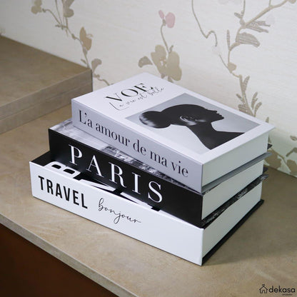 Kit Caixas Livros Decorativos - Modelo Paris [Frete Grátis e Brinde] - Dekasa Utilidades